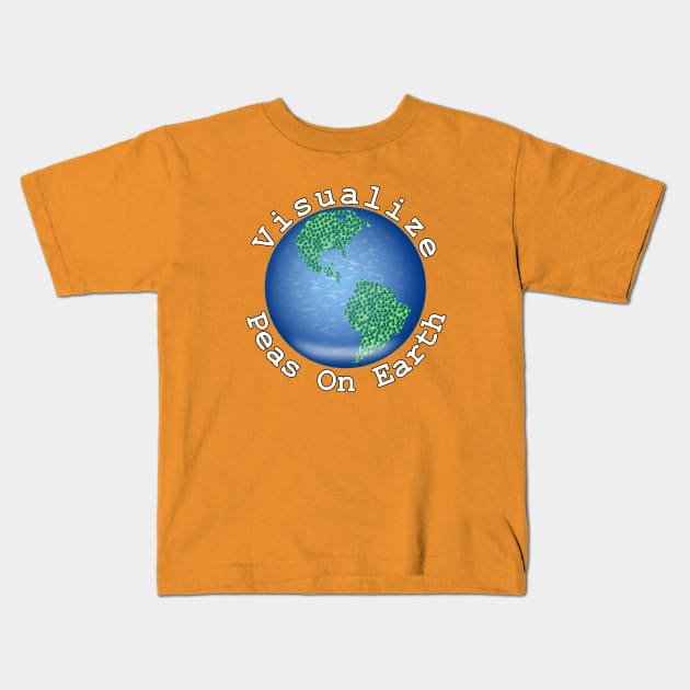 Visualize Peas On Earth Kids T-Shirt by NiftyGaloot